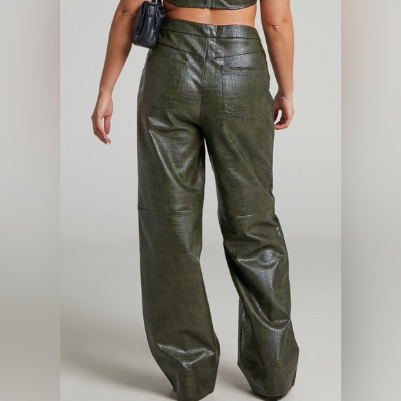 BY DYLN - HIGH WAISTED APOLLO PANTS IN DARK GREEN - Picture 5 of 9